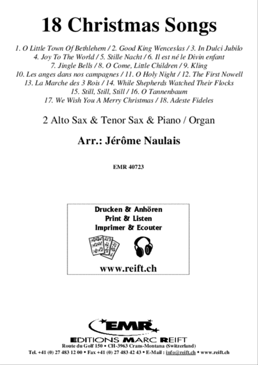 18 Christmas Songs Saxophone Ensemble scores gallery preview page 2