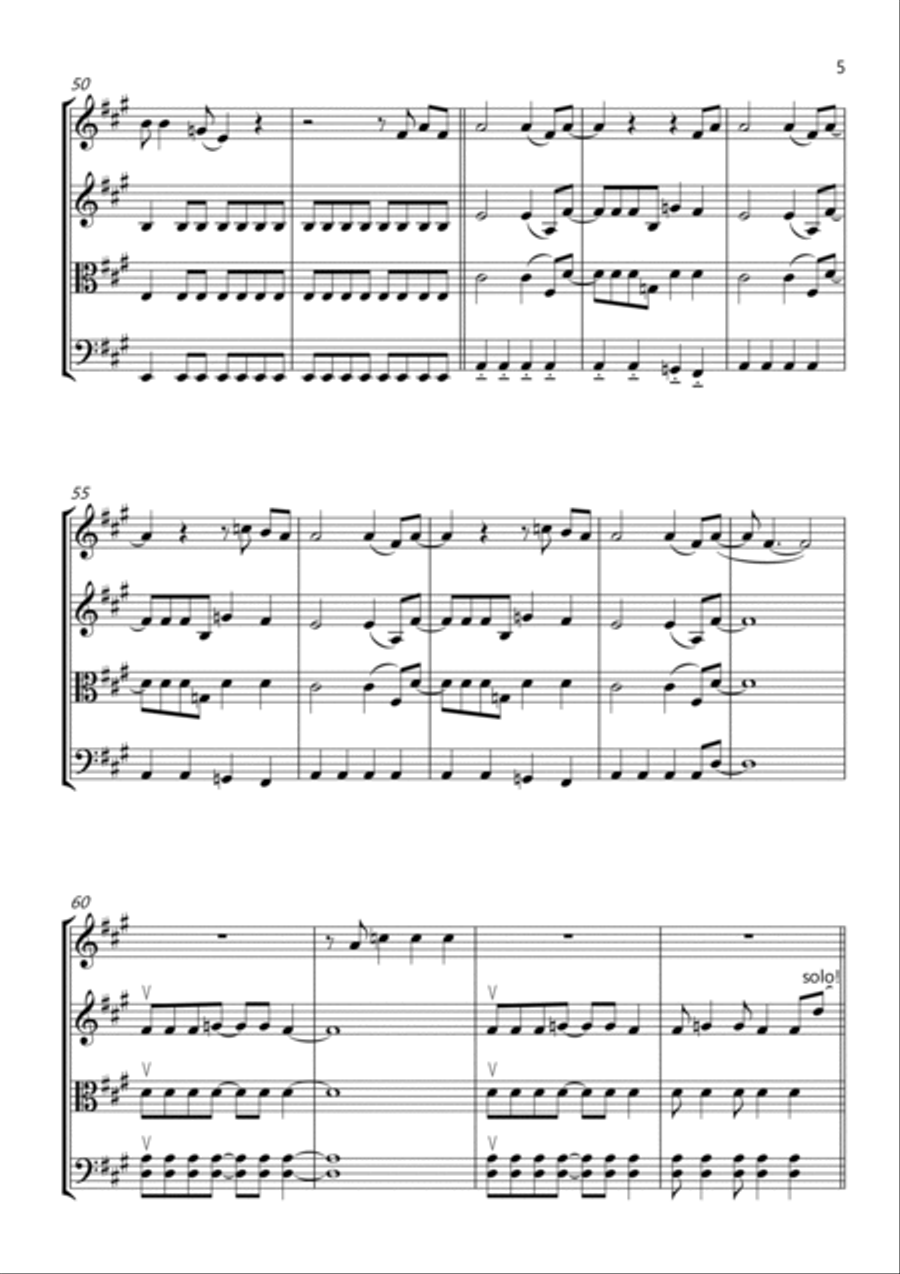 Highway To Hell String Quartet scores gallery preview page 5