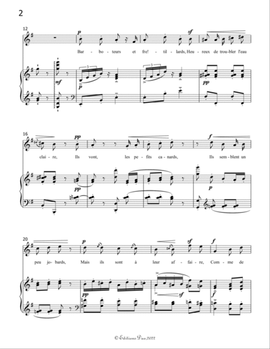 Villanelle des petits canards, by Chabrier, in G Major Voice scores gallery preview page 4
