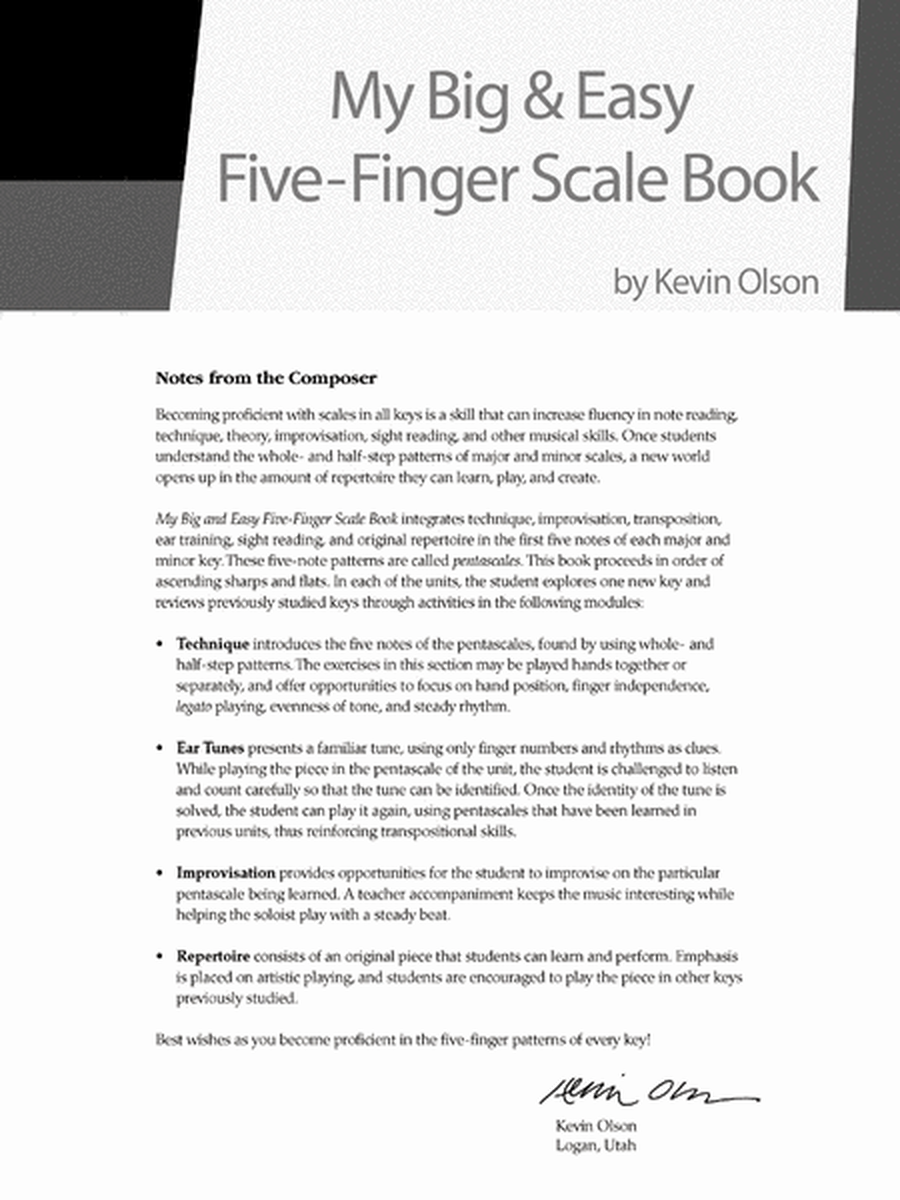My Big & Easy Five-Finger Scale Book