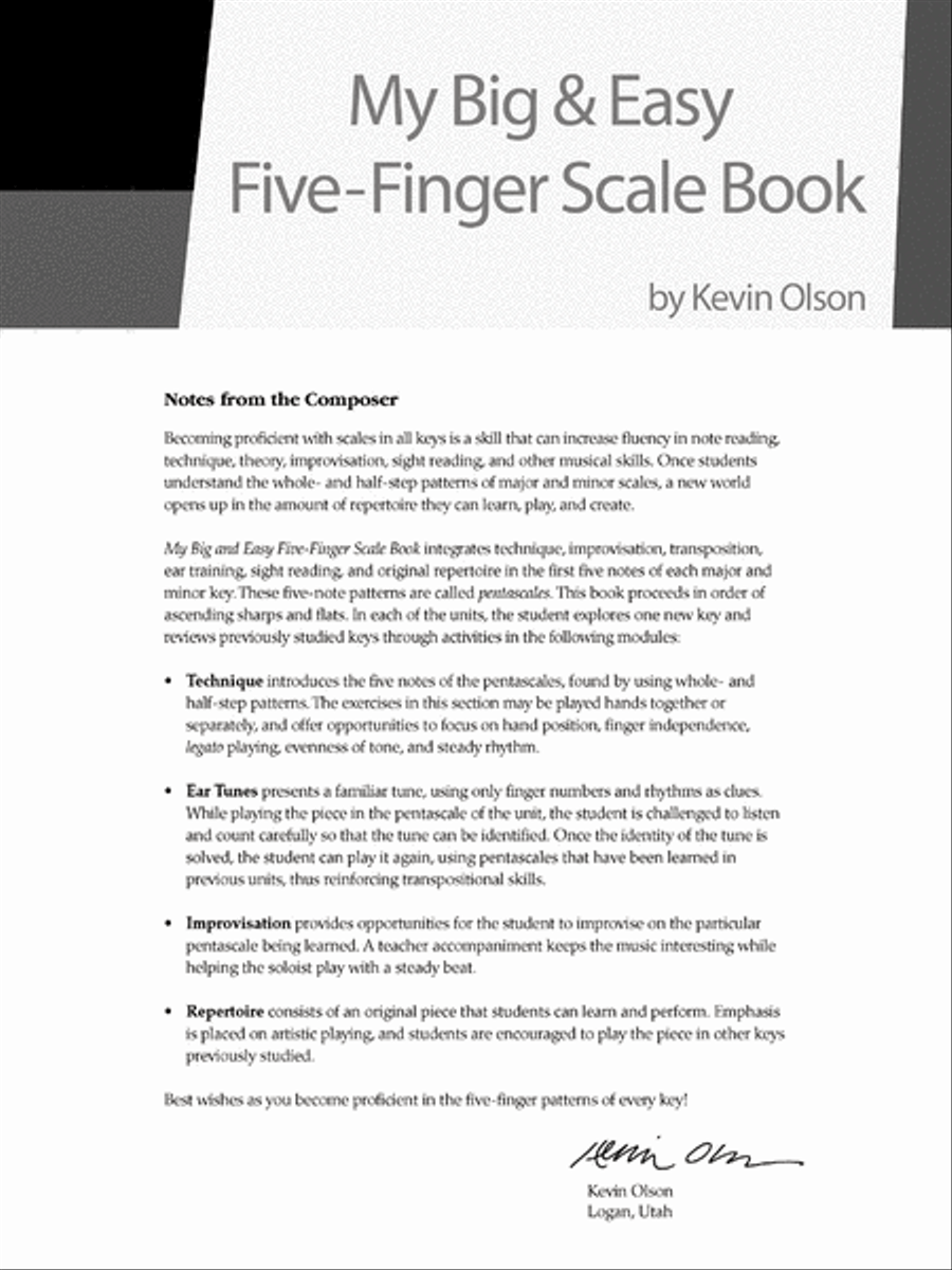 My Big & Easy Five-Finger Scale Book