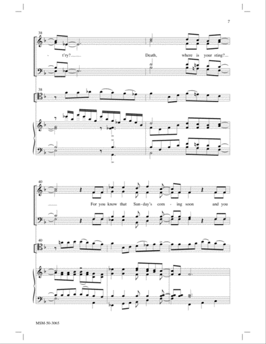There's a Sunday Coming Soon 4-Part scores gallery preview page 6