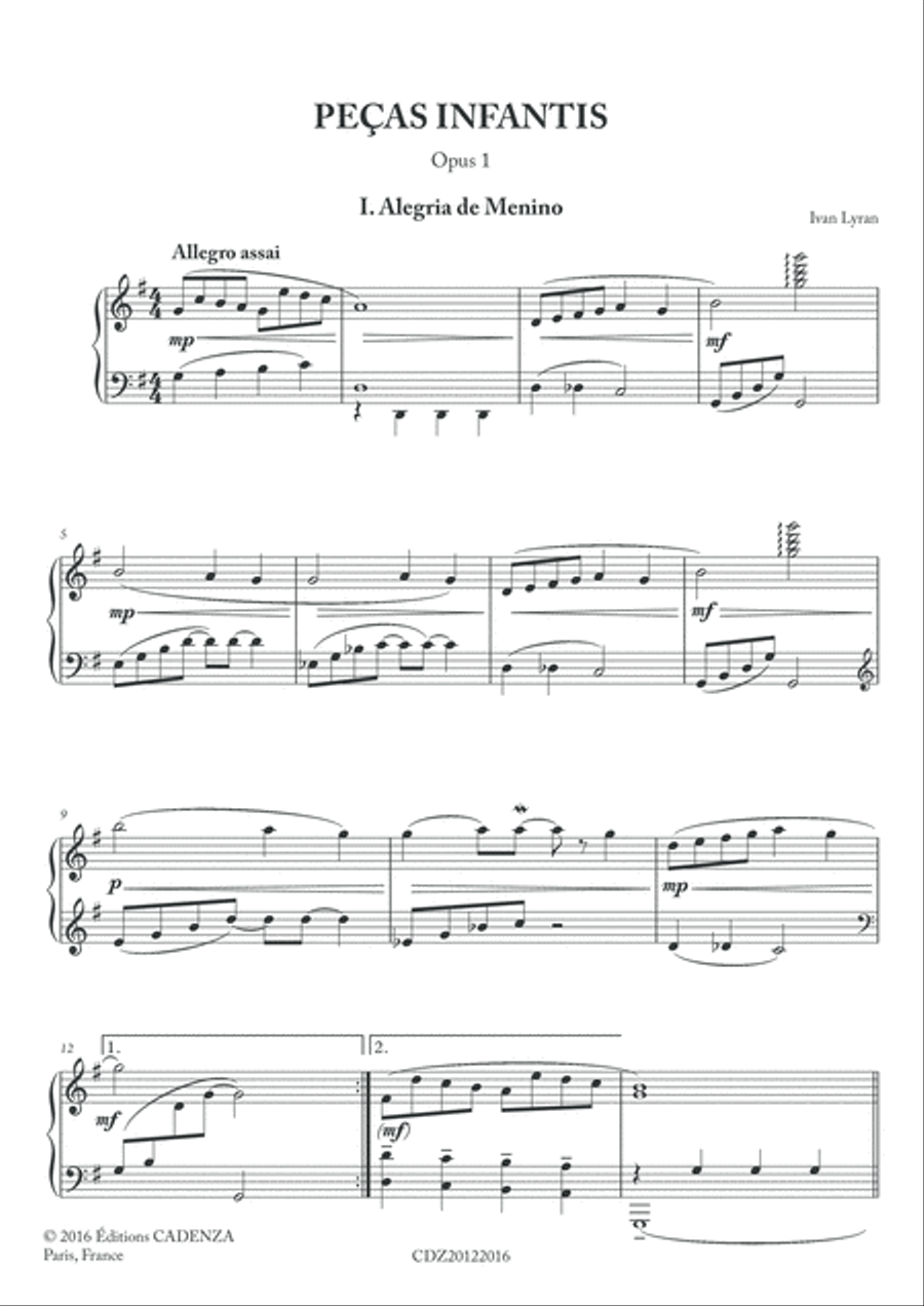 Peças infantis Opus 1 Piano Method scores gallery preview page 2