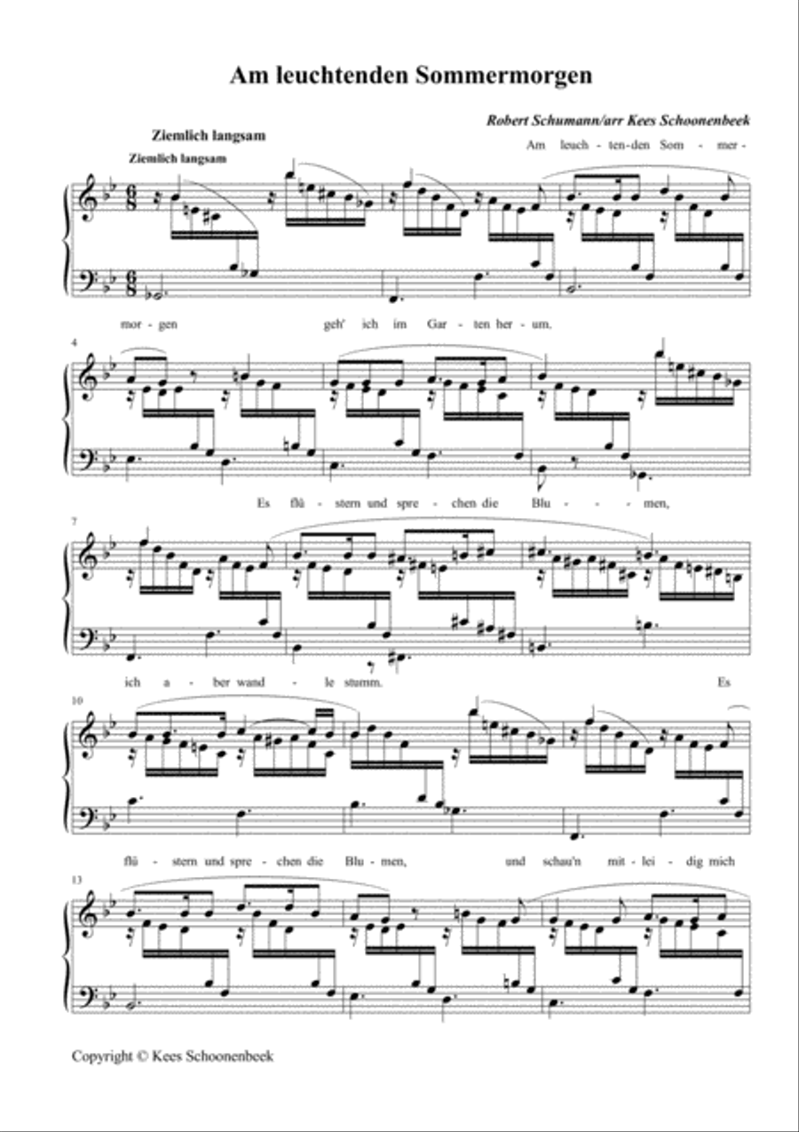 Am leuchtenden Sommermorgen Piano Solo scores gallery preview page 1