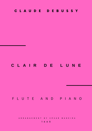 Book cover for Clair de Lune by Debussy - Flute and Piano (Full Score and Parts)