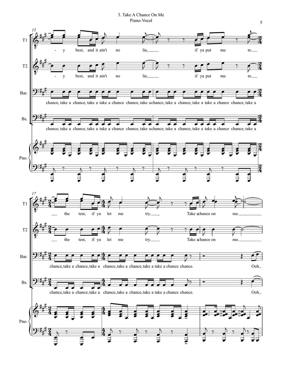 Take A Chance On Me TTBB scores gallery preview page 5