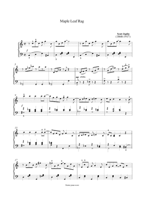 Book cover for Joplin - Maple Leaf Rag (Easy piano arrangement)