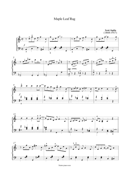 Joplin - Maple Leaf Rag (Easy piano arrangement) image number null