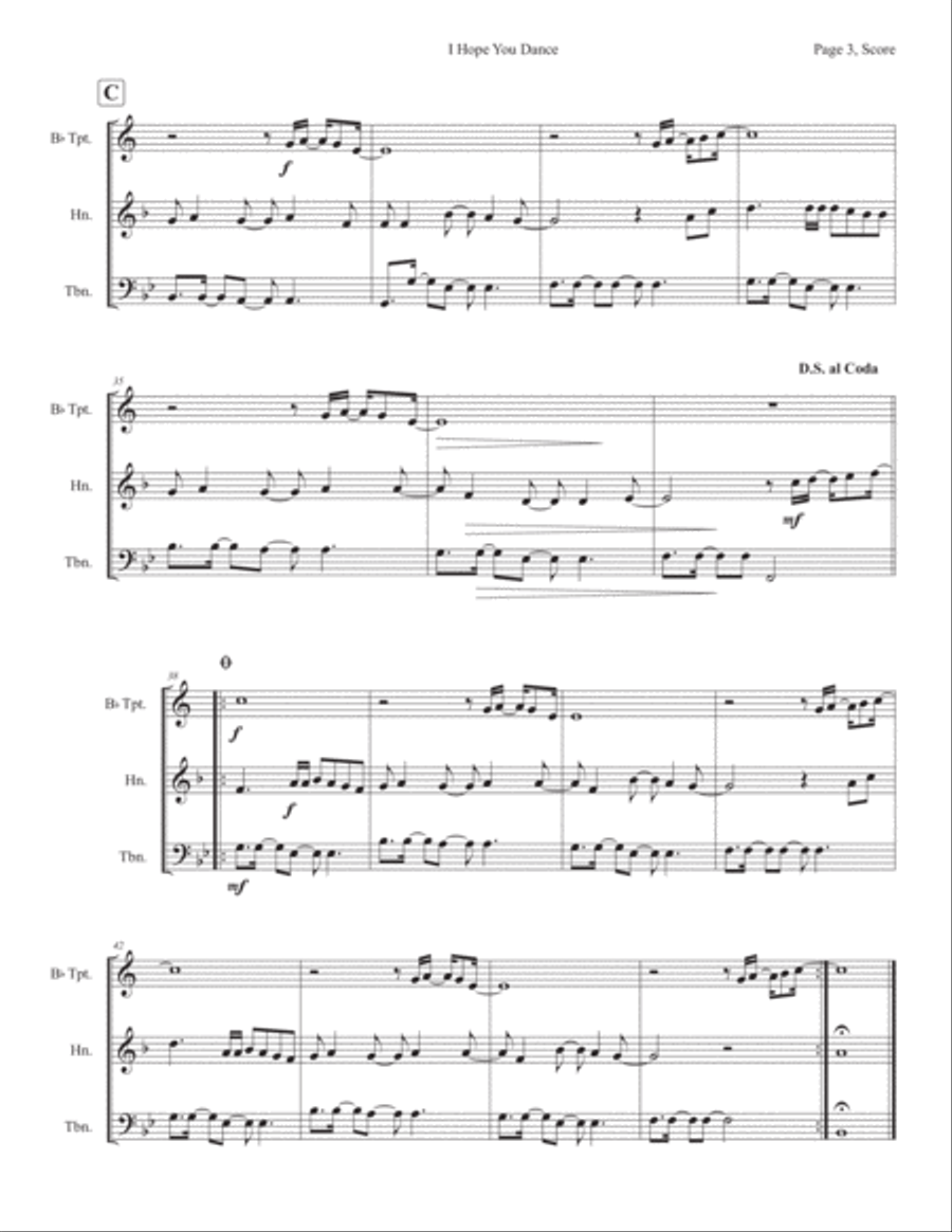 I Hope You Dance Brass Ensemble scores gallery preview page 3