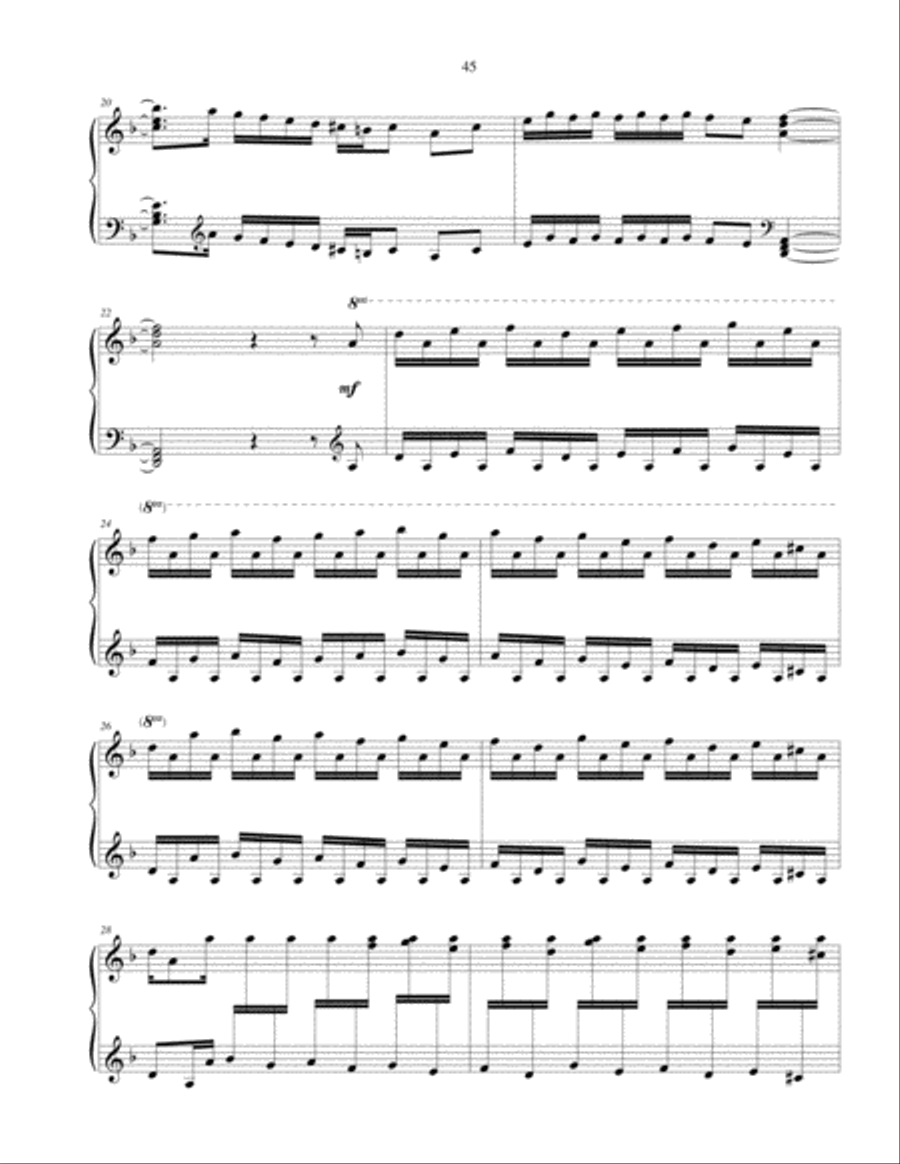 Toccata (from Toccata & Fugue in Dm by JS Bach) - Moderate level piano solo Piano Solo scores gallery preview page 4