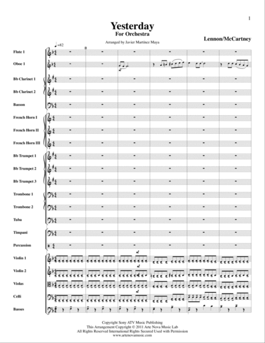 Yesterday Full Orchestra scores gallery preview page 2