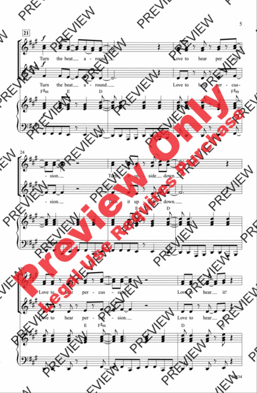 Turn the Beat Around Turn the Beat Around Women's Choir scores gallery preview page 5