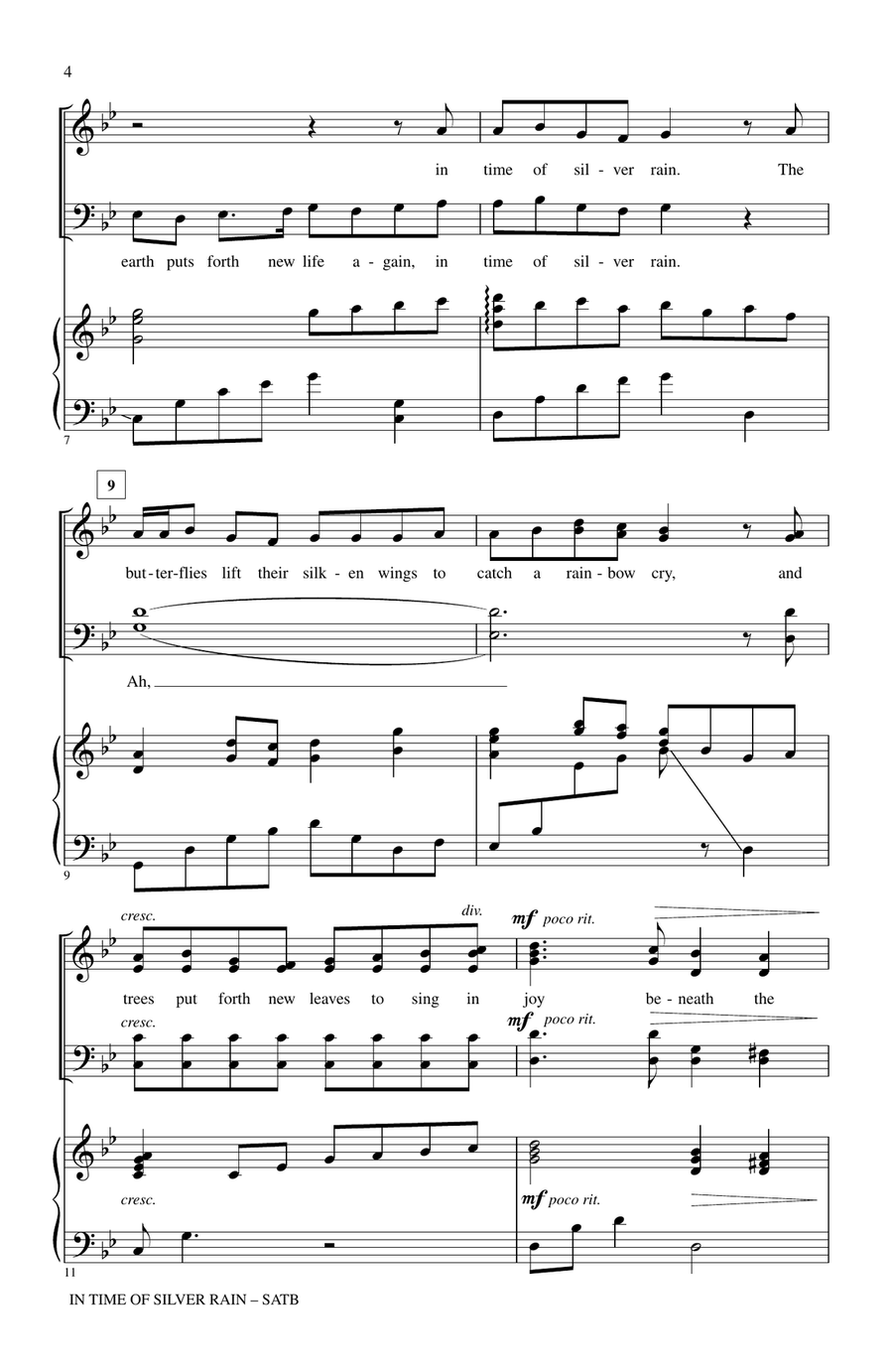 In Time Of Silver Rain 4-Part scores gallery preview page 2