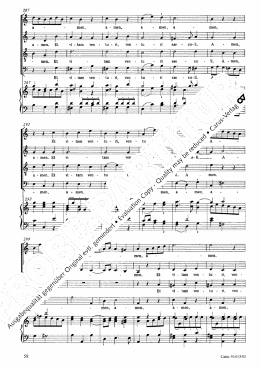 Mass in C (Missa in C) 4-Part scores gallery preview page 59