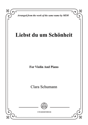 Book cover for Clara-Liebst du um Schönheit,for Violin and Piano