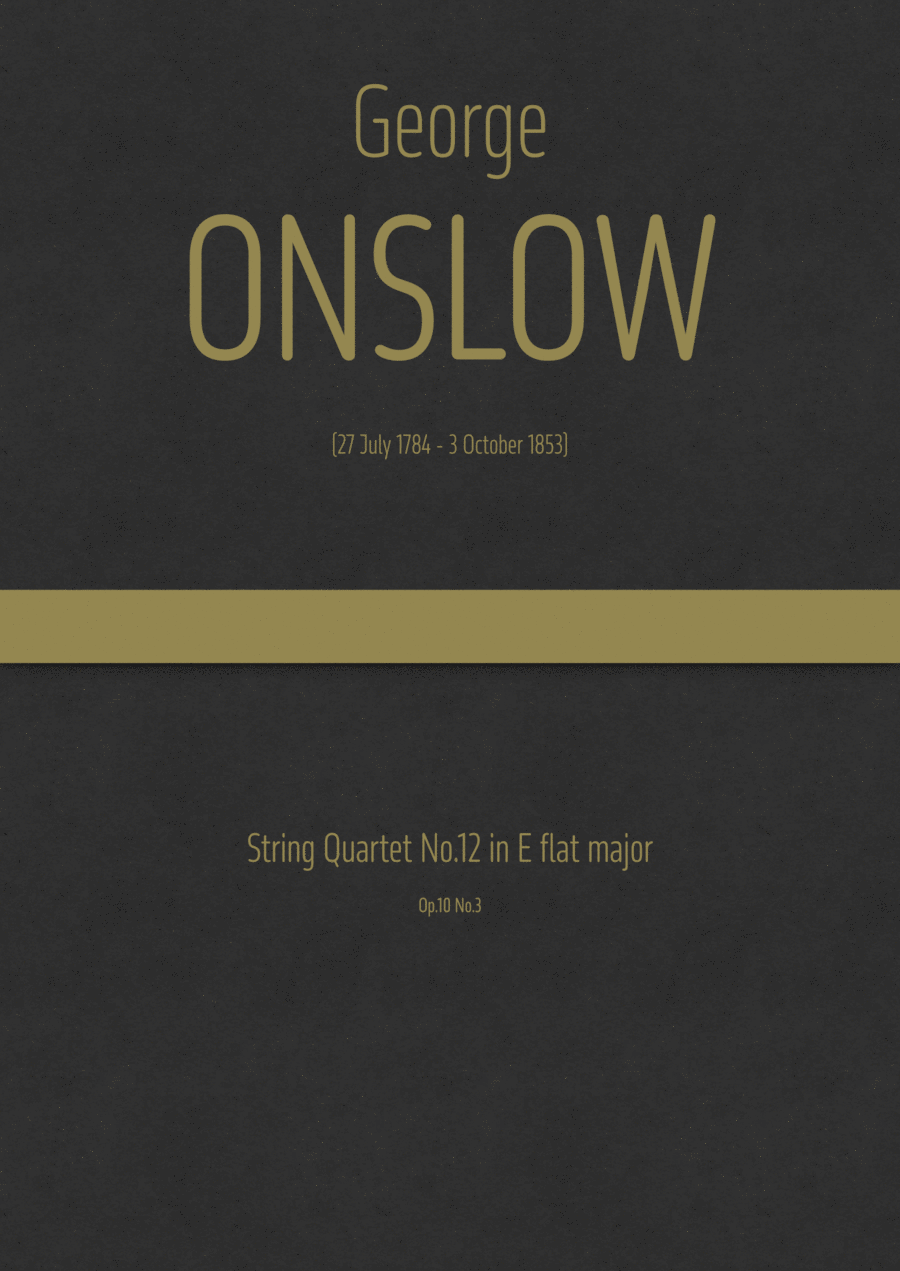 Onslow - String Quartet No.12 in E flat major, Op.10 No.3 String Quartet scores gallery preview page 1