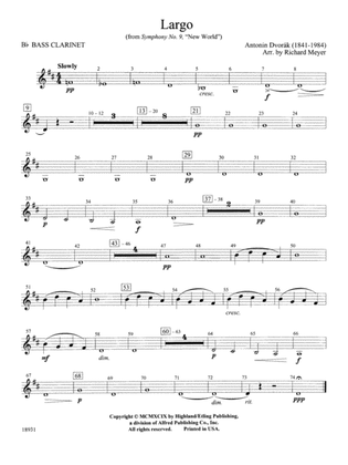 Largo from Symphony No. 9, "New World": B-flat Bass Clarinet