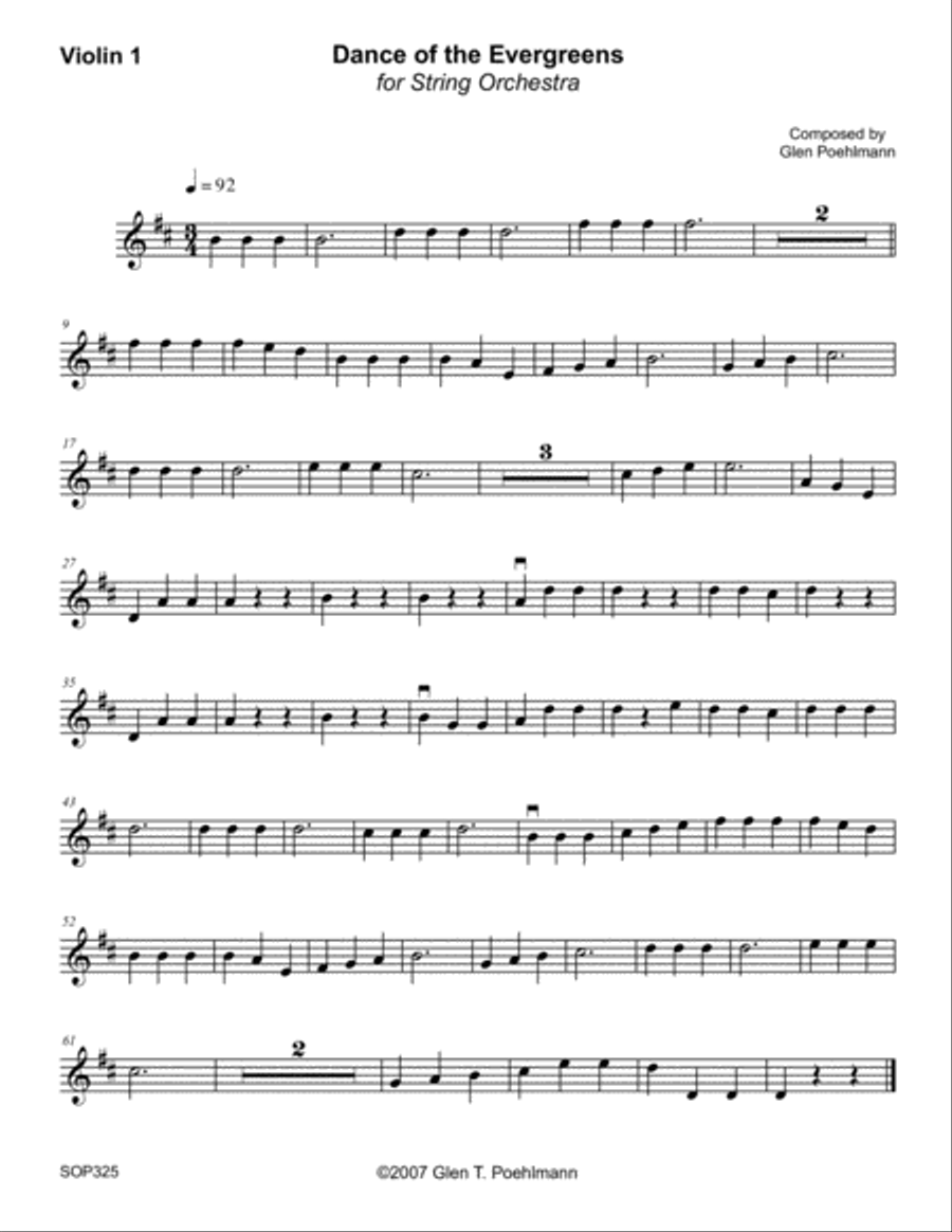 DANCE OF THE EVERGREENS for Elementary STRING ORCHESTRA with optional Piano & Perc. String Orchestra scores gallery preview page 4