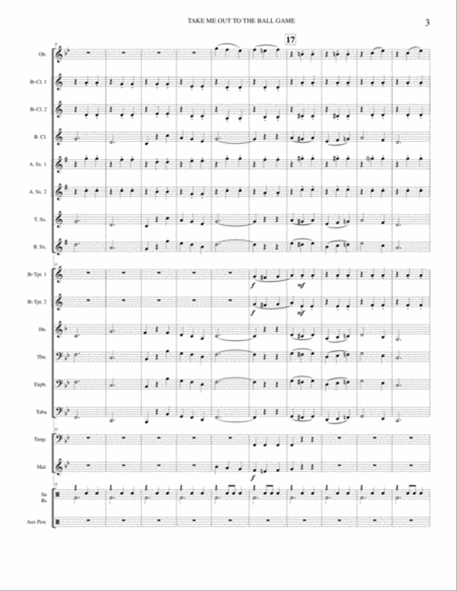 Take Me Out to the Ball Game Concert Band scores gallery preview page 4