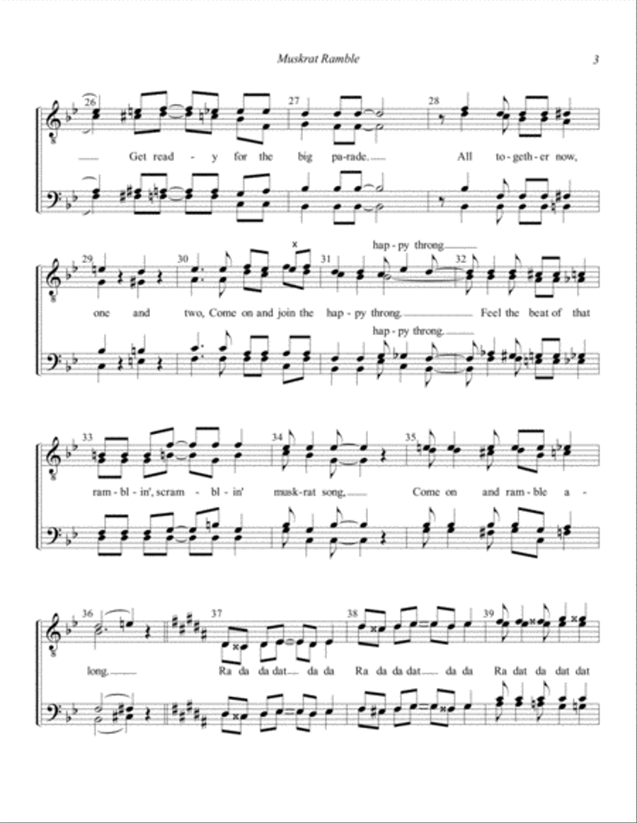 Muskrat Ramble (vocal) Muskrat Ramble (vocal) TTBB scores gallery preview page 3