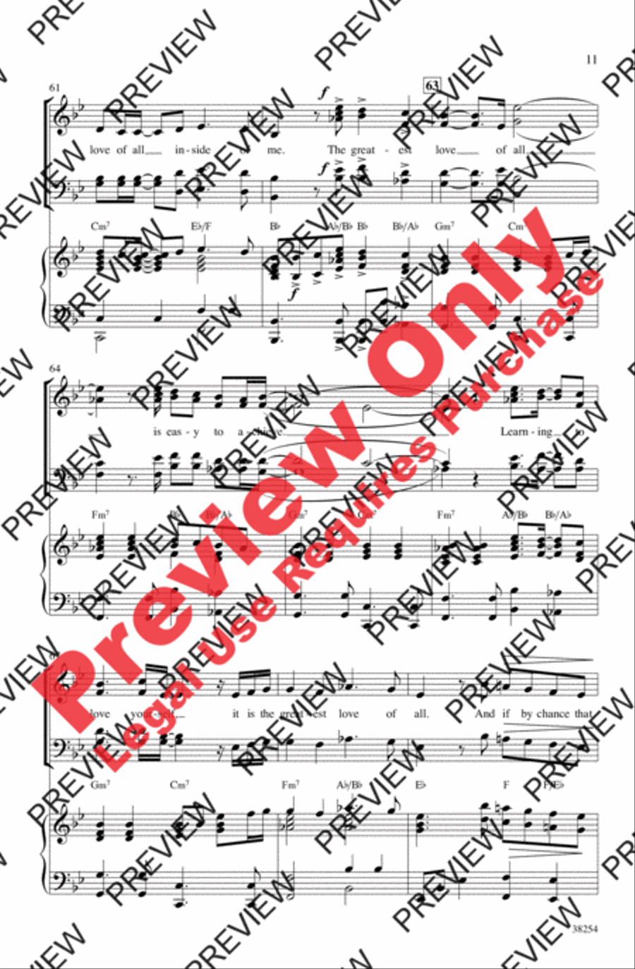 The Greatest Love of All The Greatest Love of All 4-Part scores gallery preview page 11