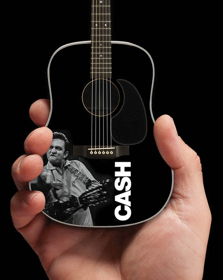 Johnny Cash - Signature Black Acoustic Guitar Model (Middle Finger)
