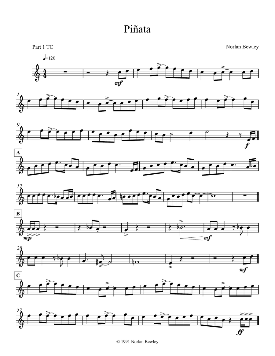Pinata - Low Brass Trio Pinata - Low Brass Trio Brass Trio scores gallery preview page 2