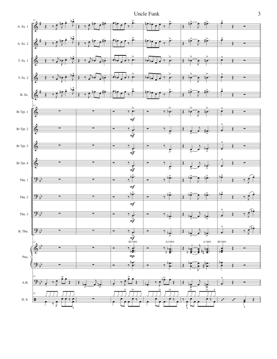 Uncle Funk Uncle Funk Jazz Ensemble scores gallery preview page 3