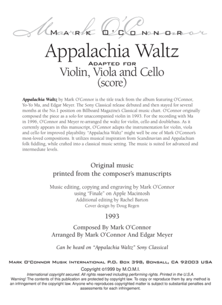 Appalachia Waltz (score - vln, vla, cel) image number null