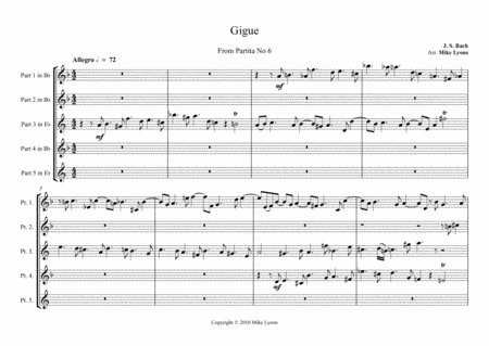 Brass Quintet - Gigue from Partita No. 6 image number null