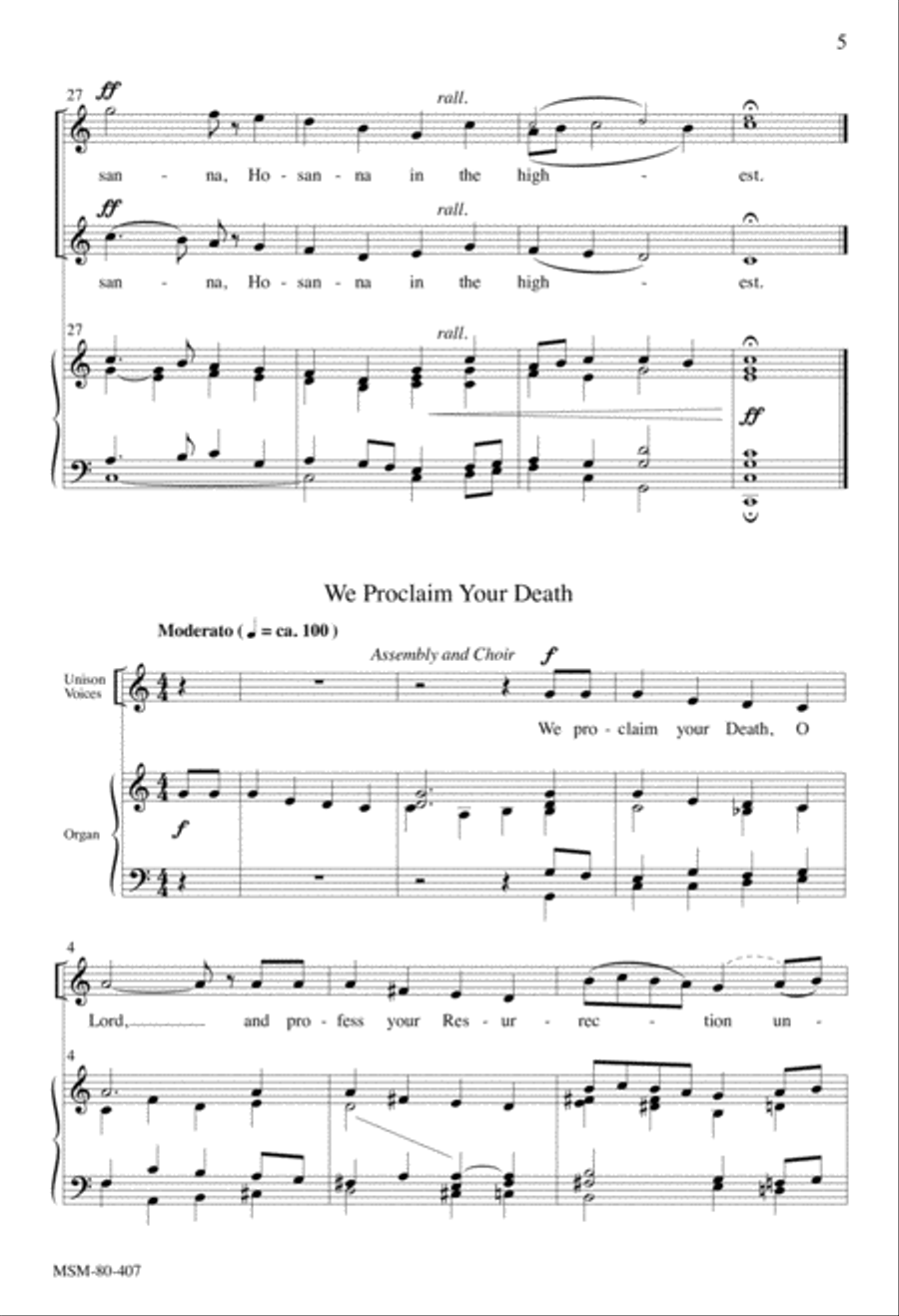 Eucharistic Acclamations on Diademata Unison Choir scores gallery preview page 4