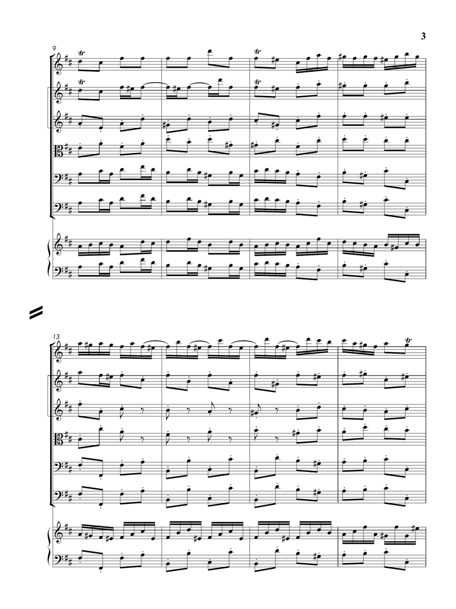 Badinerie - (from Orchestral Suite No.2 in B minor - BWV 1067 - for Traverso Flute, Strings and Cont Chamber Orchestra scores gallery preview page 4
