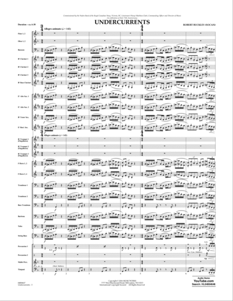 Undercurrents - Conductor Score (Full Score) Concert Band scores gallery preview page 3