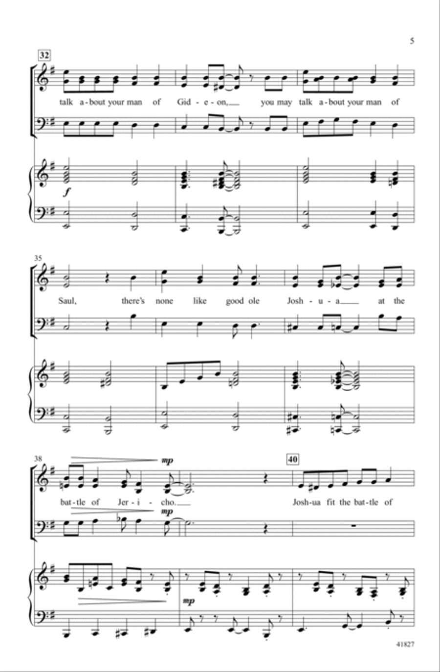 Battle of Jericho Choir scores gallery preview page 4