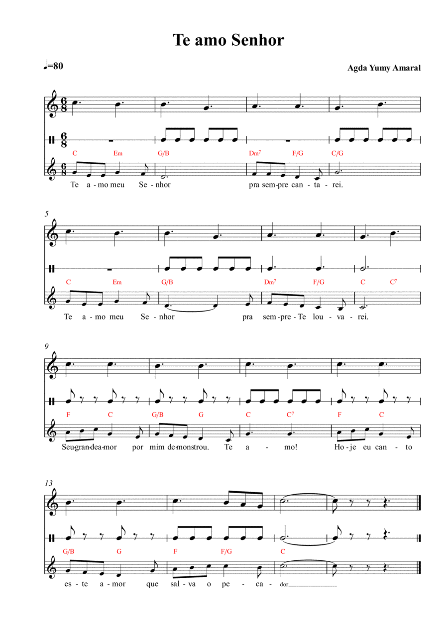 Te amo, Senhor Te amo, Senhor Chamber Music scores gallery preview page 1