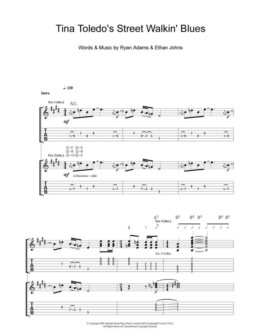 Tina Toledo's Street Walkin' Blues Acoustic Guitar scores gallery preview page 1