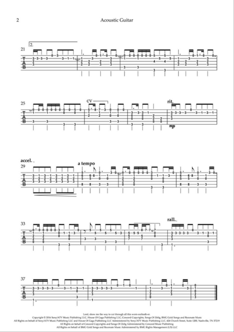 Million Reasons Electric Guitar scores gallery preview page 2