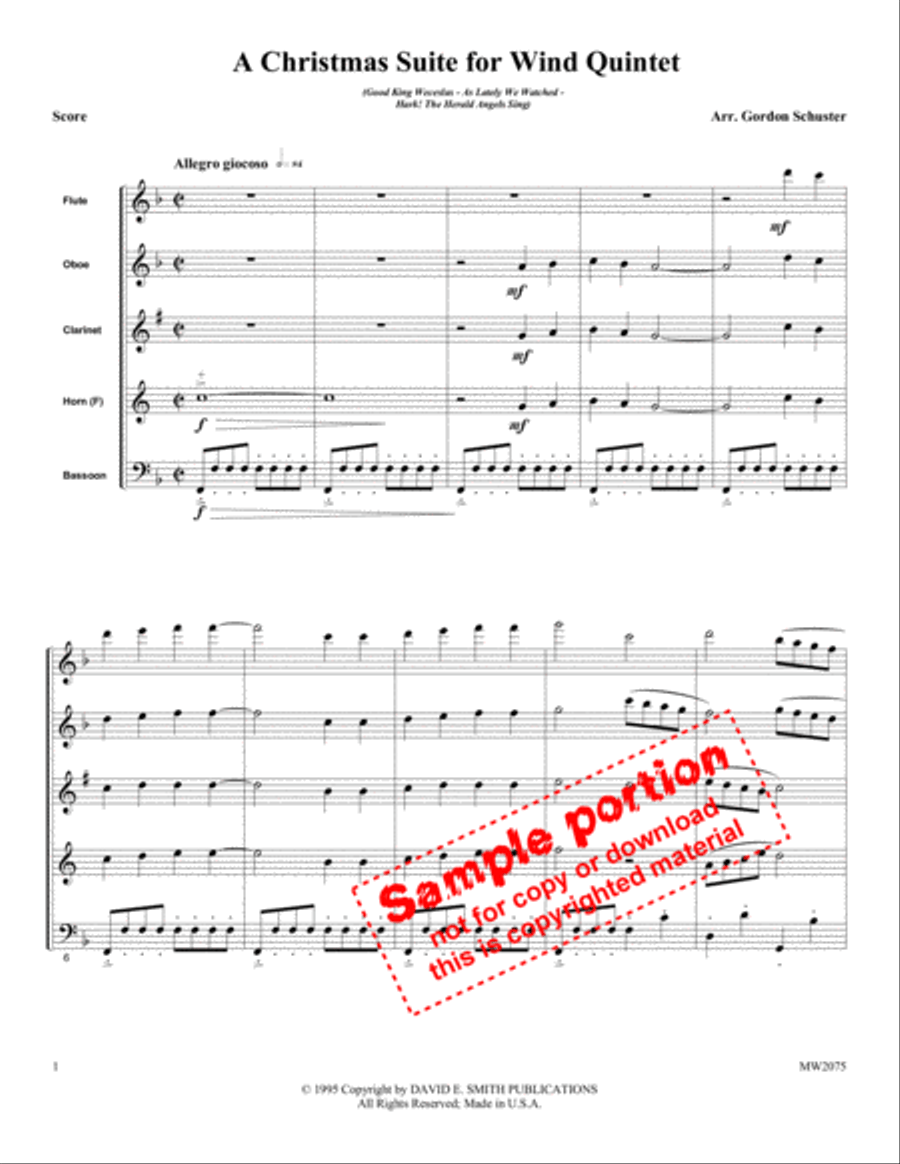 A Christmas Suite for Wind Quintet Woodwind Quintet scores gallery preview page 2