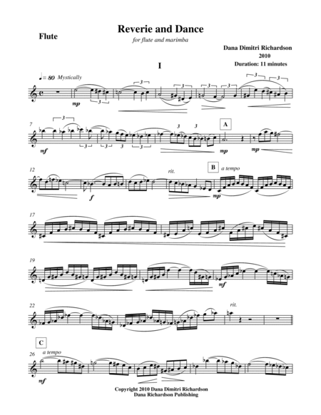 Reverie and Dance for flute and marimba-flute part image number null