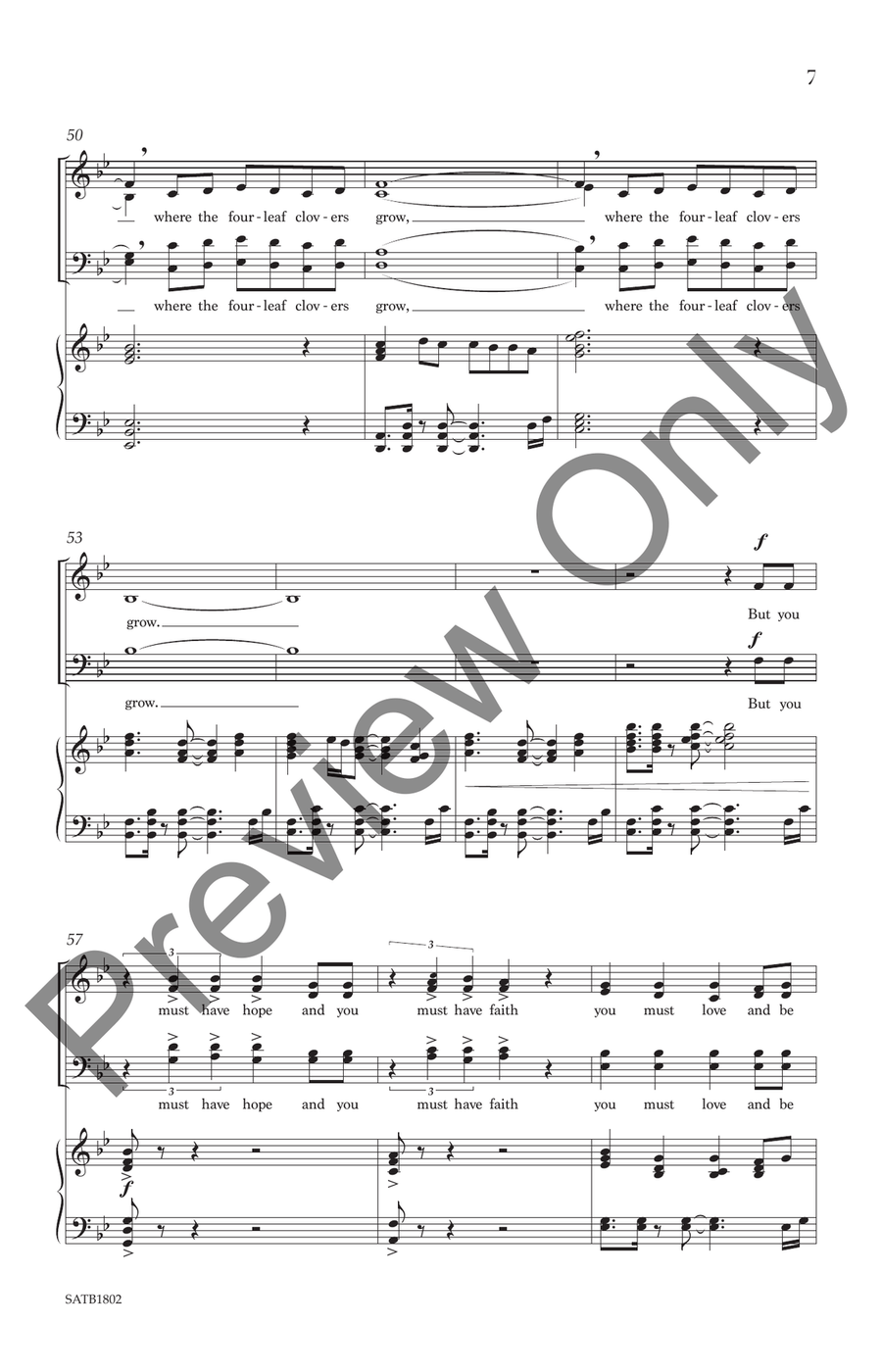 Where the Four-Leaf Clovers Grow 4-Part scores gallery preview page 7