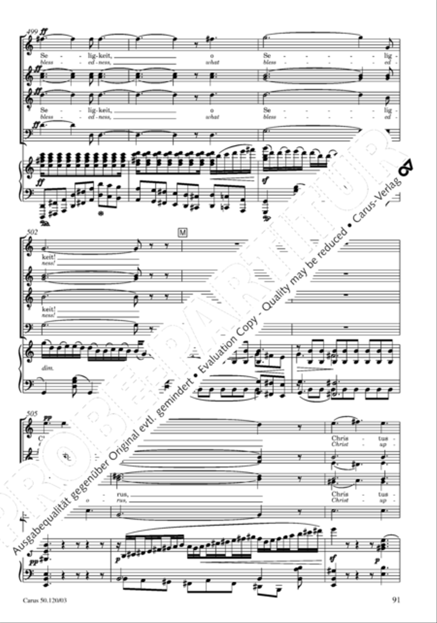 Christoforus + Das Tochterlein des Jairus (Gesamtausgabe, Bd. 9) 4-Part scores gallery preview page 92