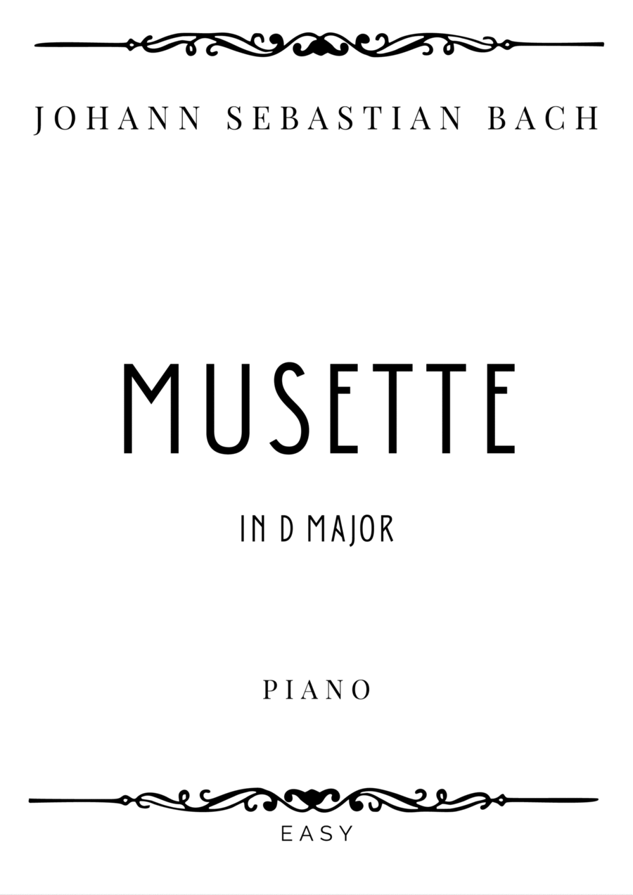 J.S. Bach - Musette in D Major - Easy Piano Method scores gallery preview page 1