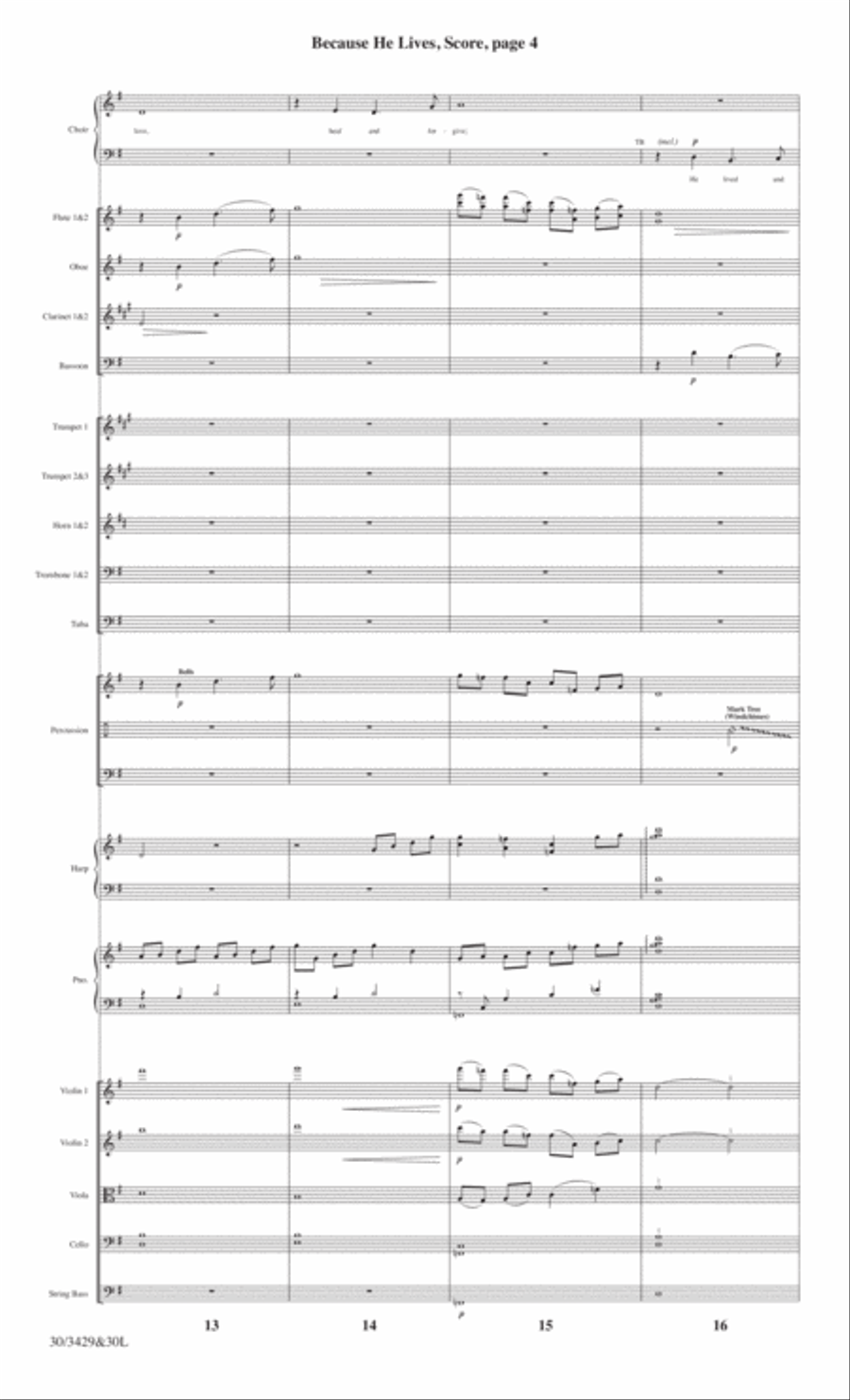 Because He Lives - Orchestral Score and CD with Printable Parts Choir scores gallery preview page 7