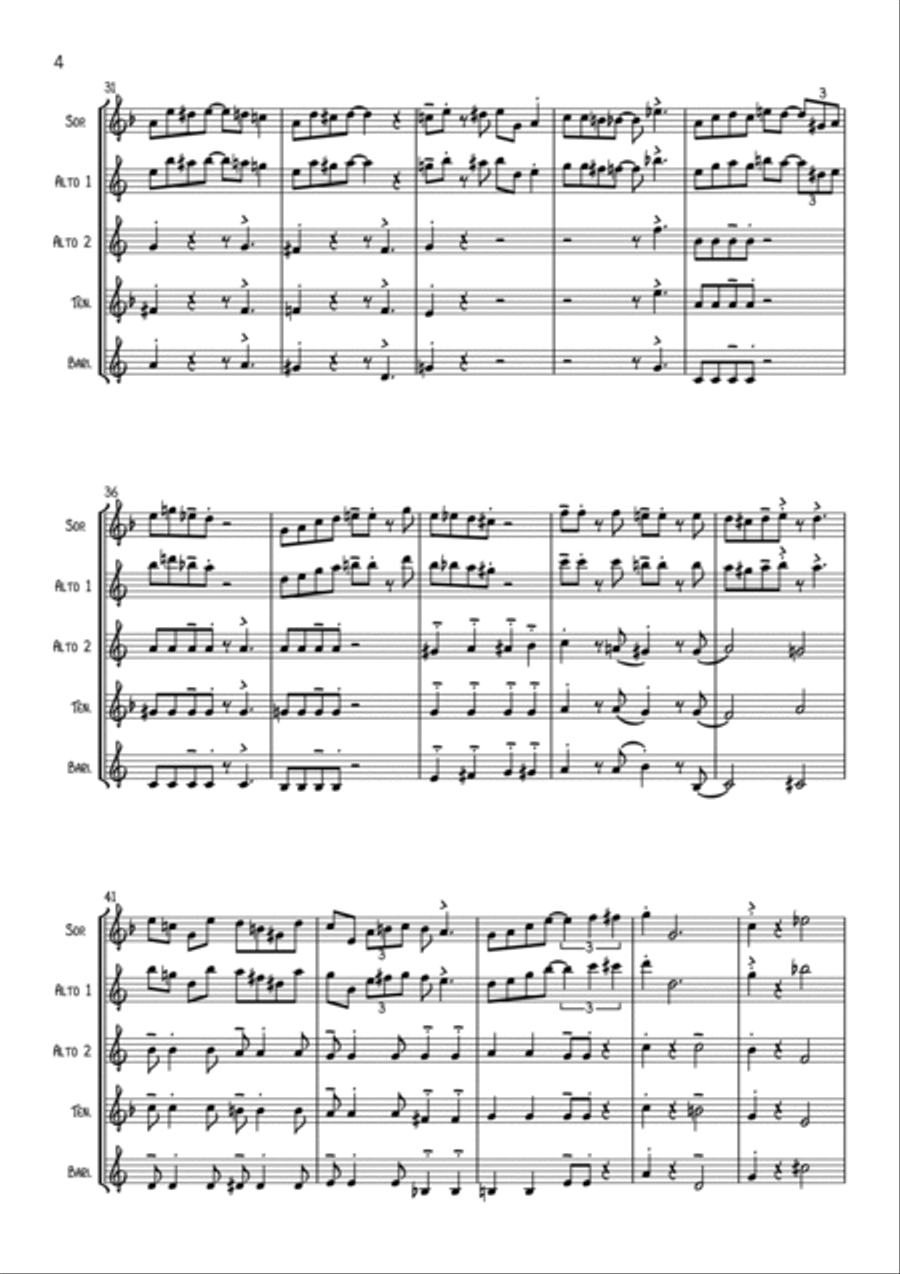After You've Gone Saxophone Quartet scores gallery preview page 4
