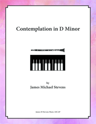 Book cover for Contemplation in D Minor - Clarinet & Piano