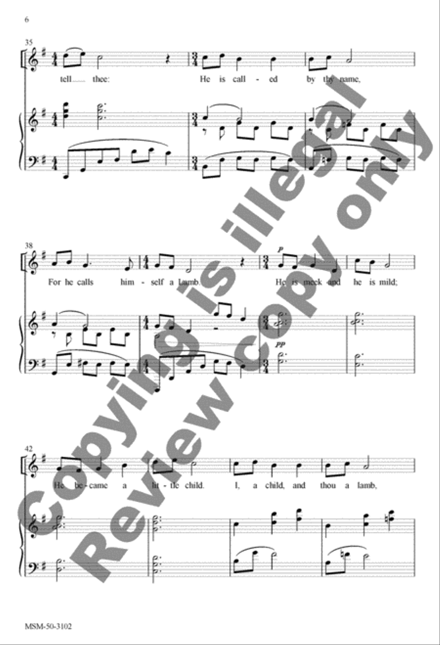 The Lamb Unison Choir scores gallery preview page 5