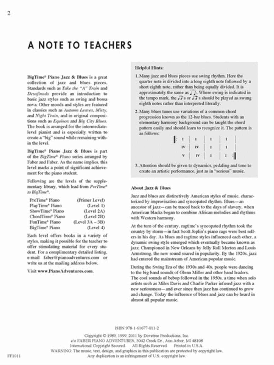 BigTime® Piano Jazz & Blues Piano Method scores gallery preview page 2