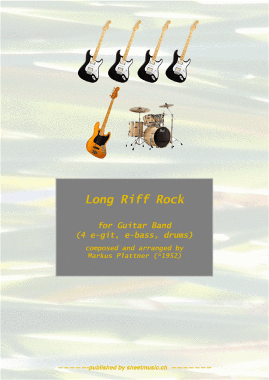 Long Riff Rock for Guitar Band Small Ensemble scores gallery preview page 1