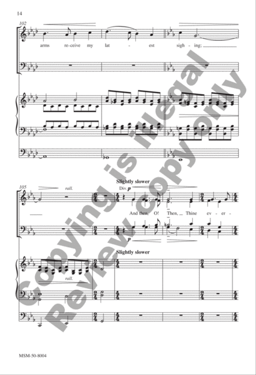 And Now, Beloved Lord, Thy Soul Resigning 4-Part scores gallery preview page 14