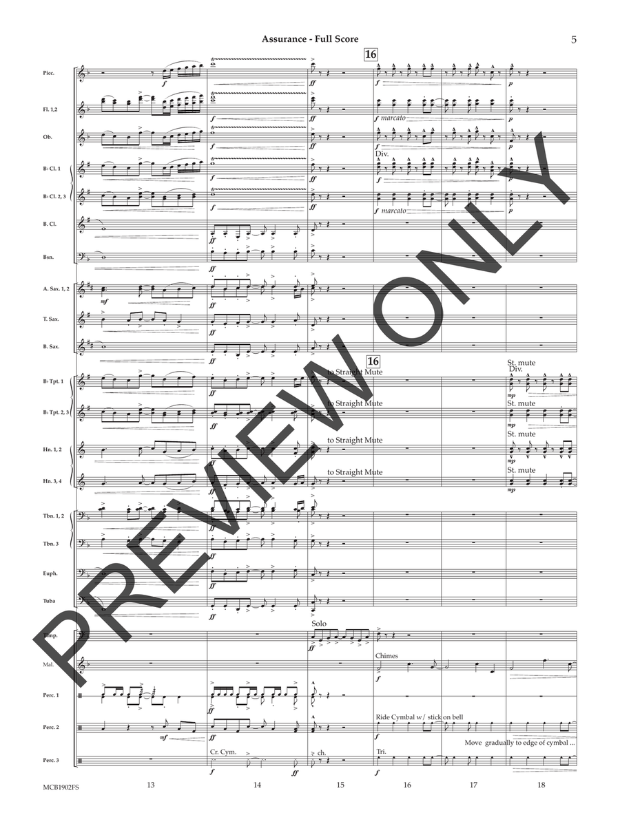 Assurance (Score) Concert Band scores gallery preview page 6